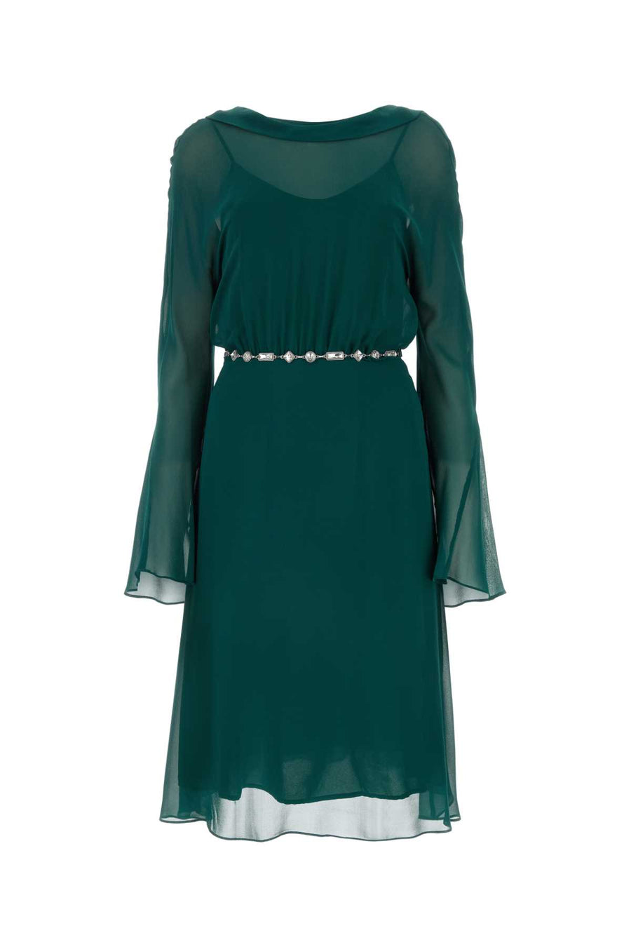 St Elegante Exterior: 100% Silk; Lining: 100% Viscose dress in green