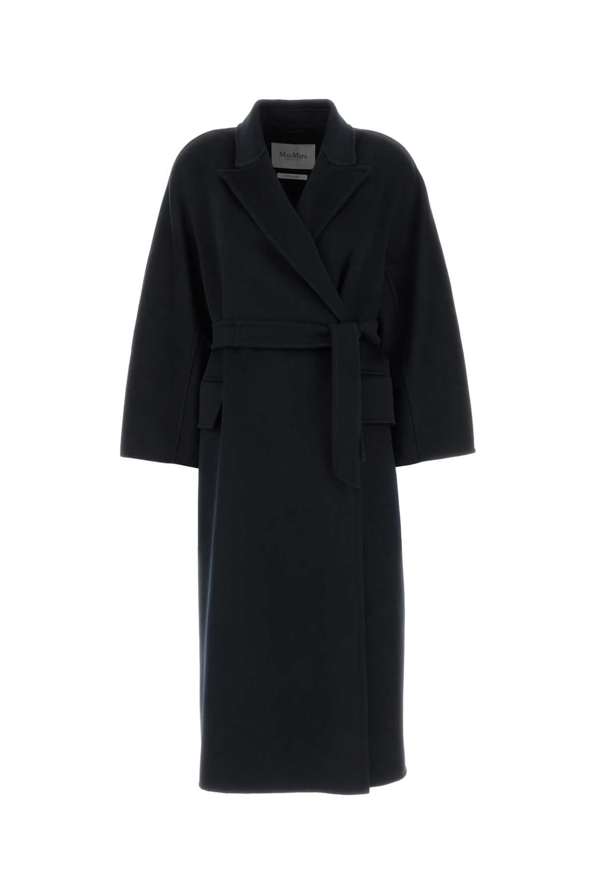 Navy Blue Cashmere Cesto Coat Blu Marino Exterior: Cappotti