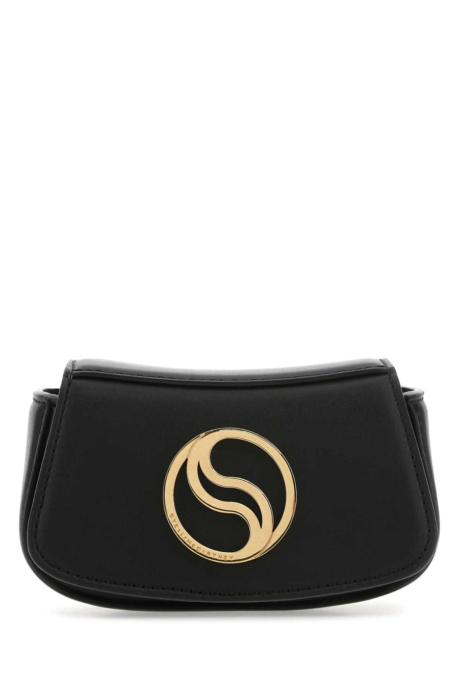 Stella McCartney Exterior: 100% Alter Mat; Lining: 100% Fabric; Finishing: Golden metal shoulder bag in black