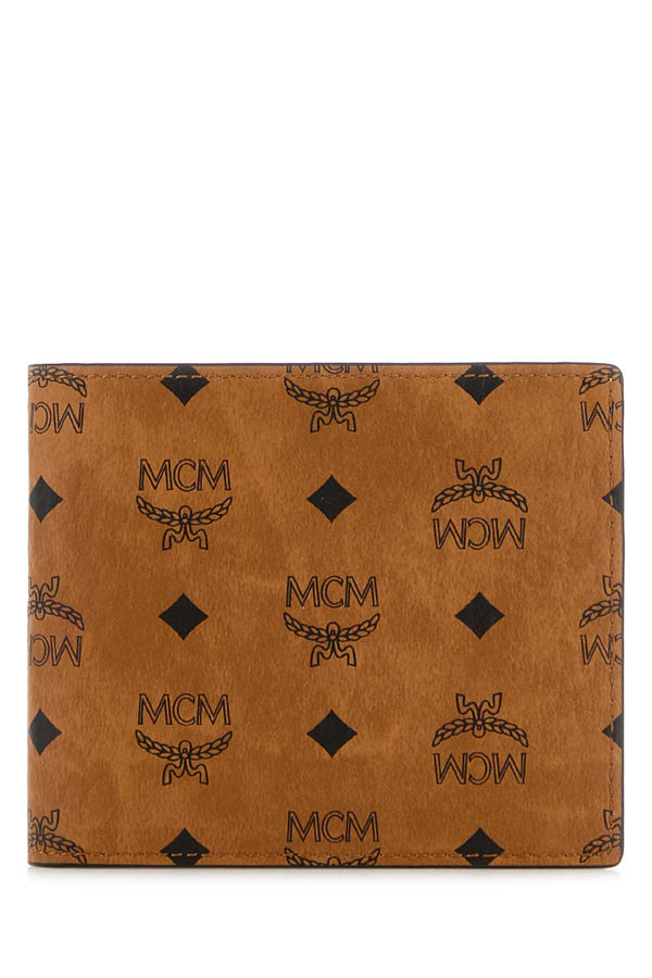 MCM Visetos 100% Fabric wallet in cognac