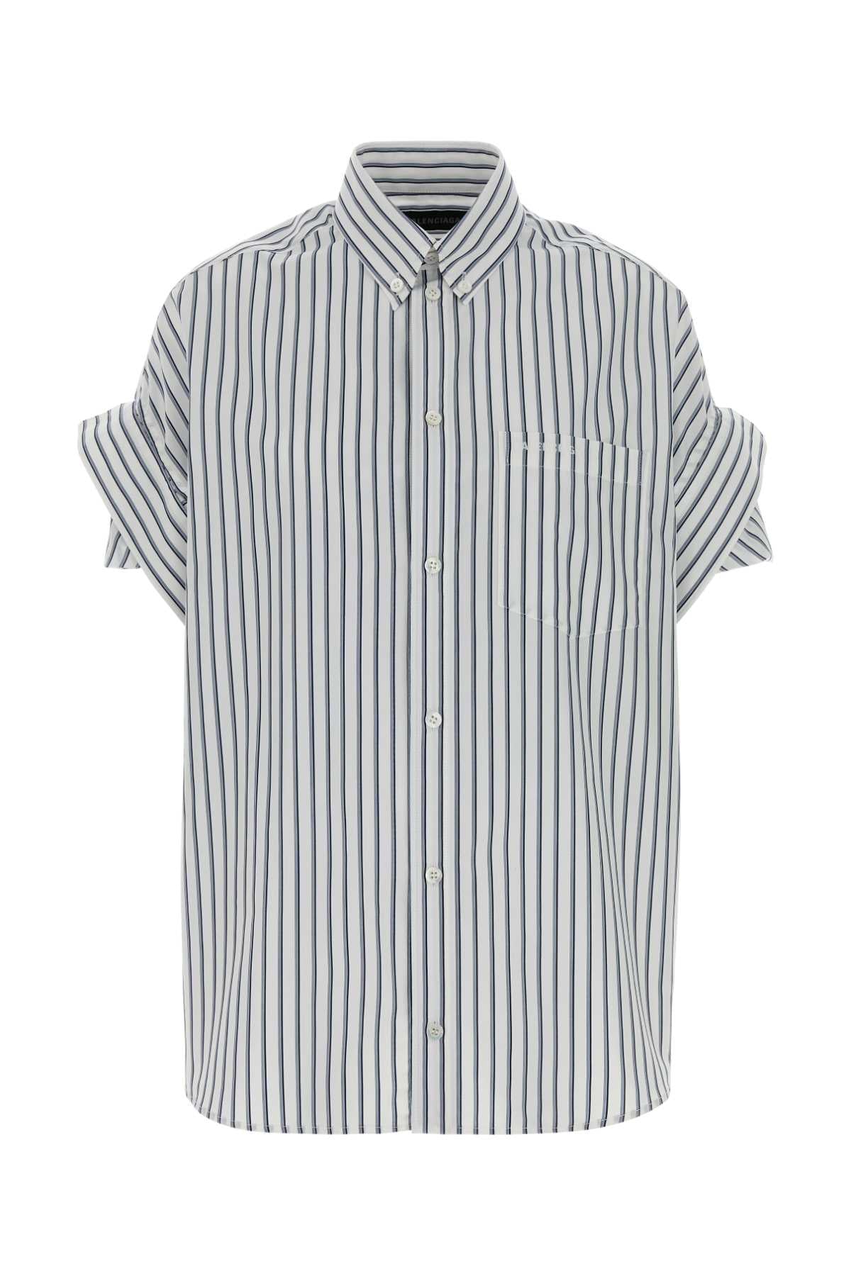 White/blue T Cotton Ri Polyester Camicie