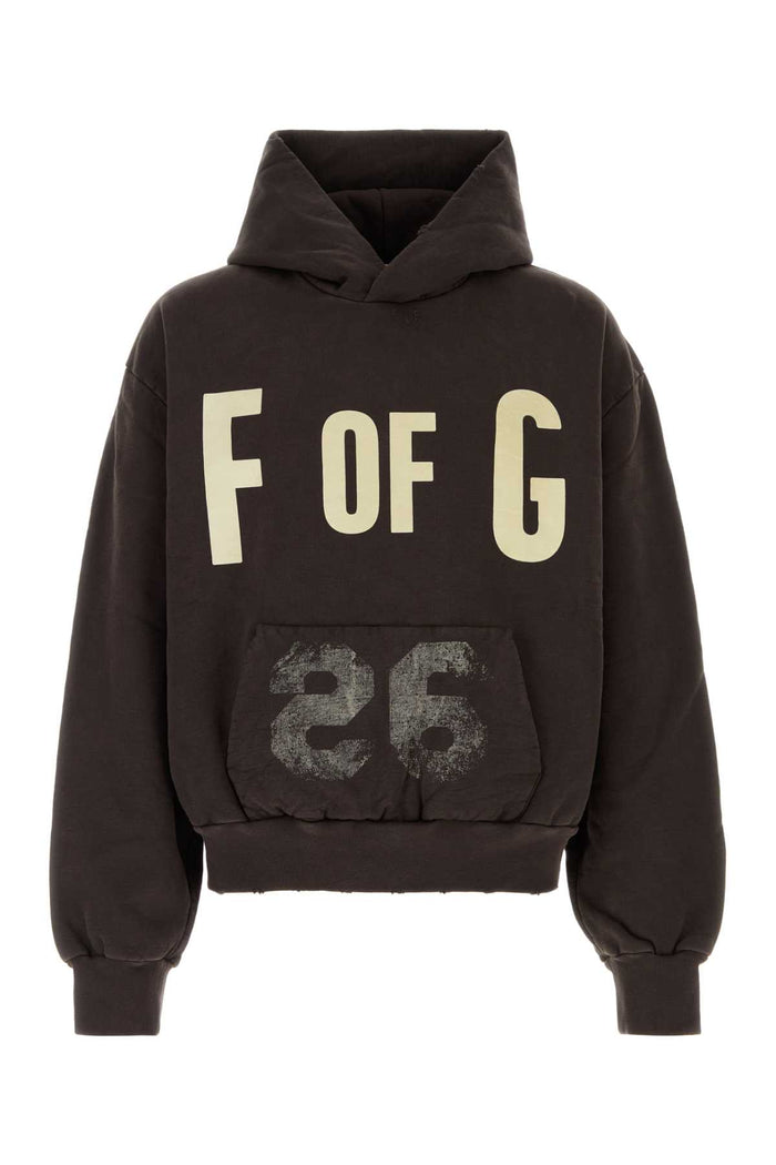 Brown Cotton Sweatshirt Darkbrown Exterior: T-shirt