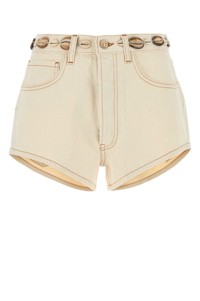 Sand Denim Ocean Dream Shorts Whiteraw Exterior: Cotton