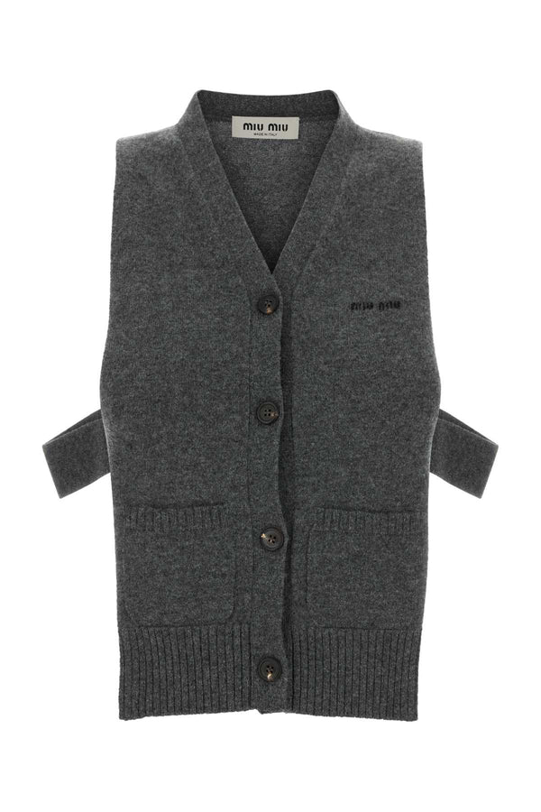 Miu Miu 100% Cashmere cardigan in gray