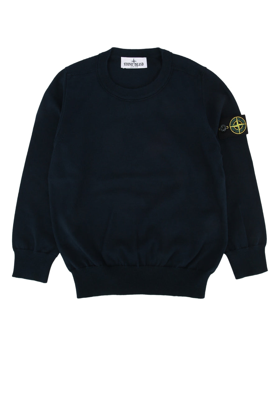 Stone Island Kids Neck 100% Cotton sweater in navy
