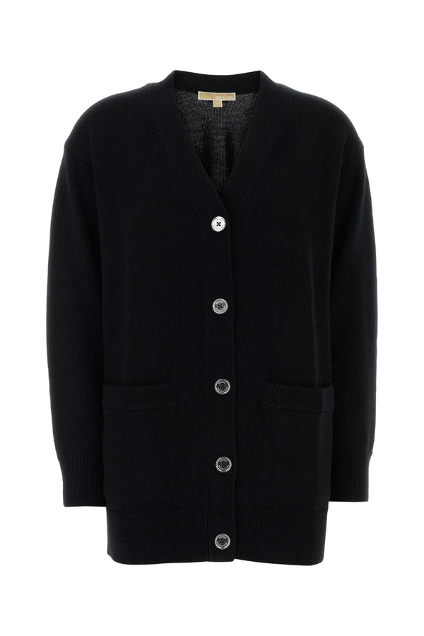 Michael By Michael Kors Merino 100% extra-fine merino wool cardigan in black