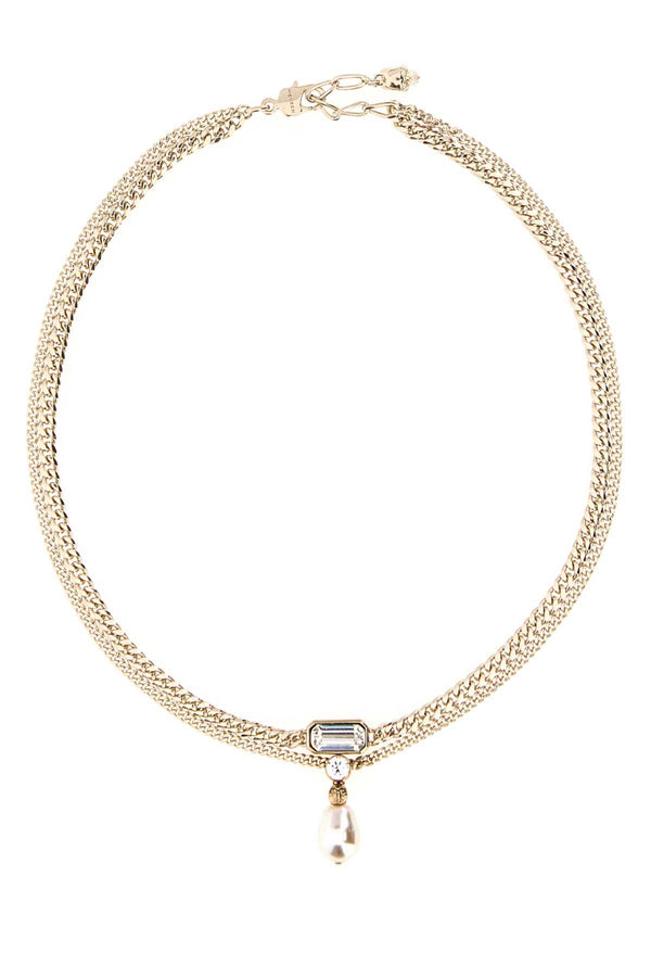 Platinum Metal Skull Necklace 0953pearlstrass Collane