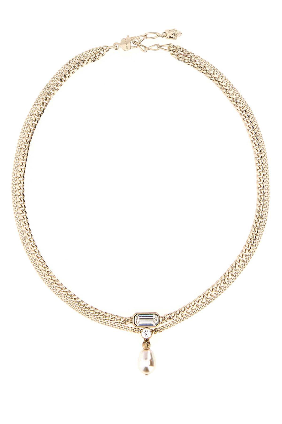 Platinum Metal Skull Necklace 0953pearlstrass Collane
