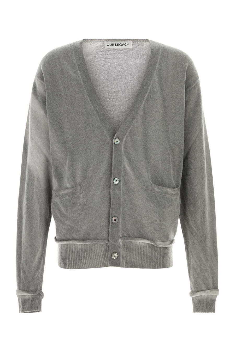 Our Legacy Cardigan 100% Merino wool cardigan in gray