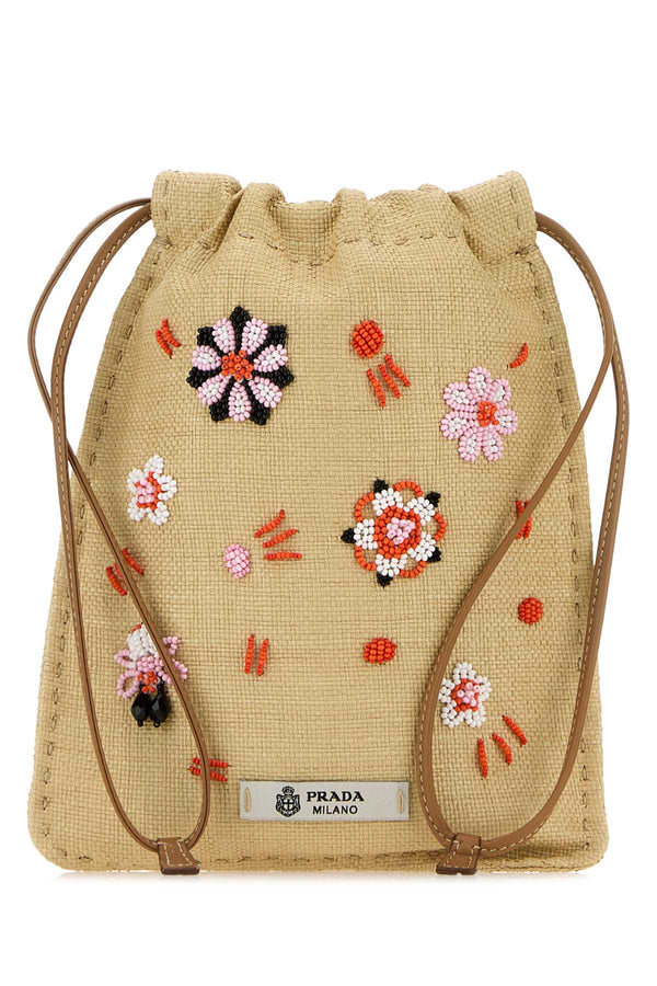 Prada Cellulare Exterior: 100% Fabric; Lining: 100% Fabric mini bag in beige