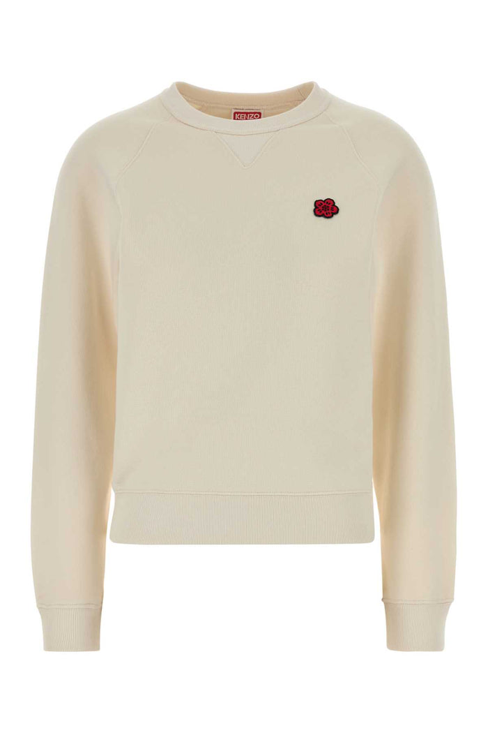 Ivory Cotton Sweatshirt Ecru Exterior: Felpe