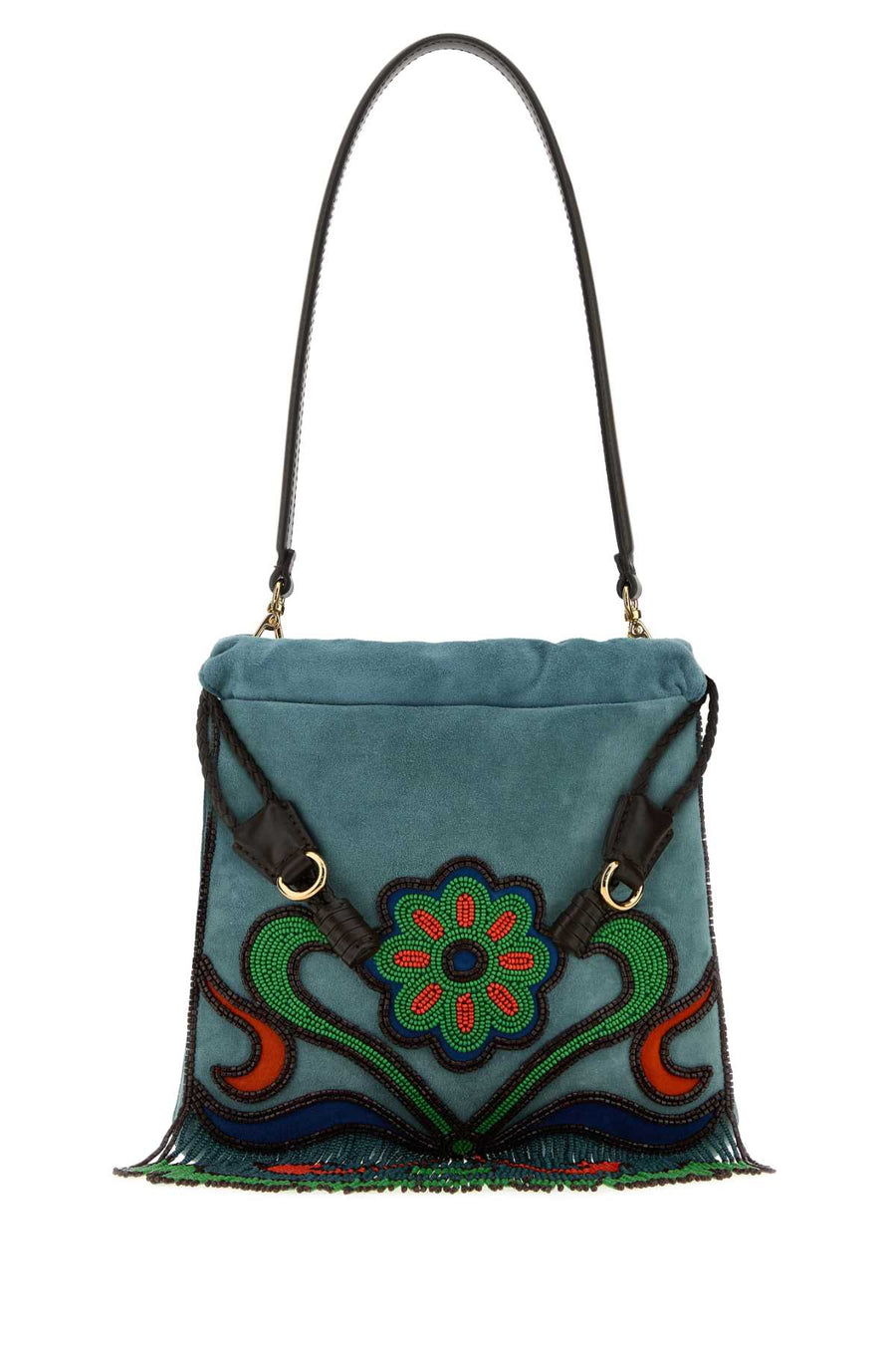 Etro Tracolla Exterior: 100% Ovine leather shoulder bag in blue