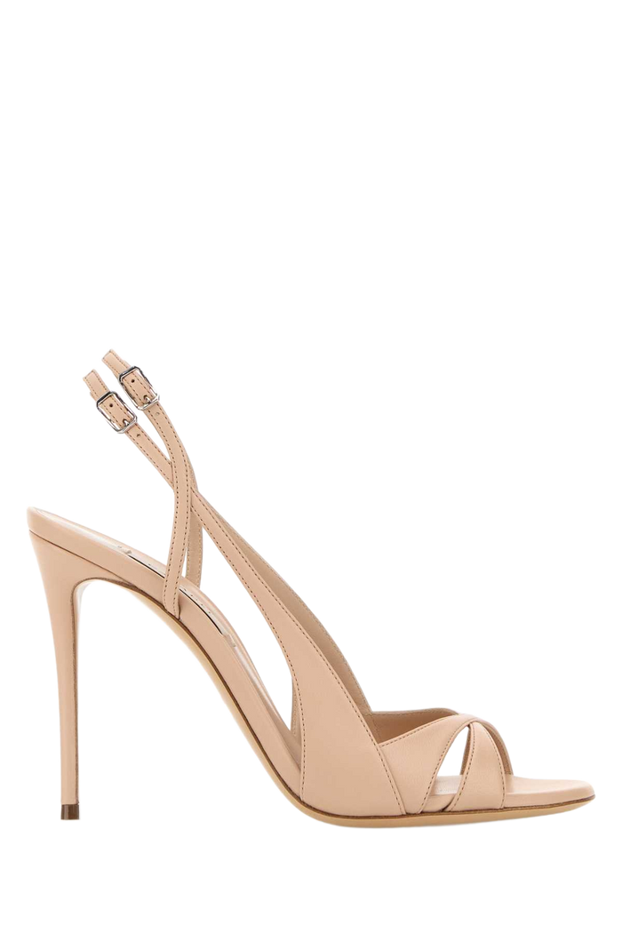 Pink Leather Sandals Cipria Scarpe Con Tacco