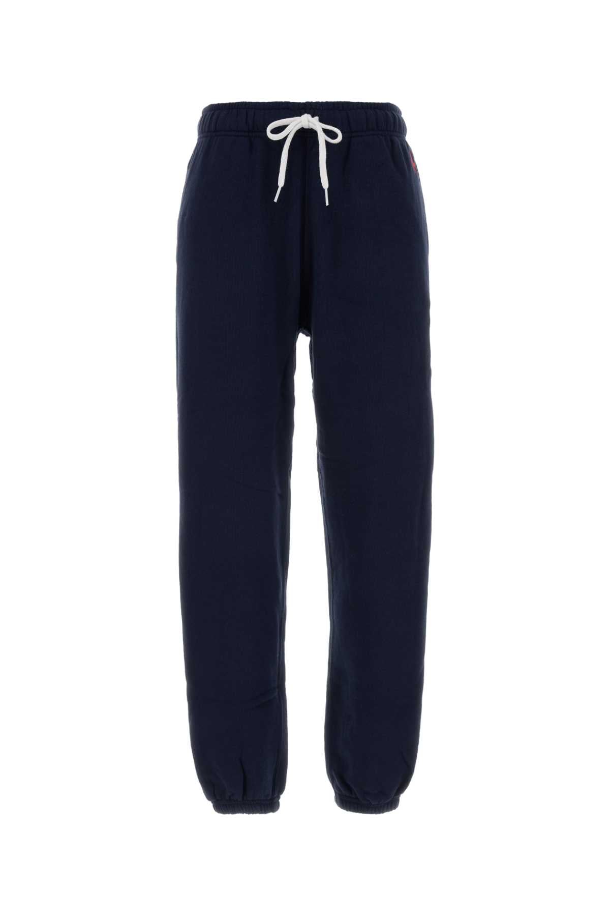 Navy Blue Cotton Blend Joggers 003 Exterior: Polyester Pantaloni