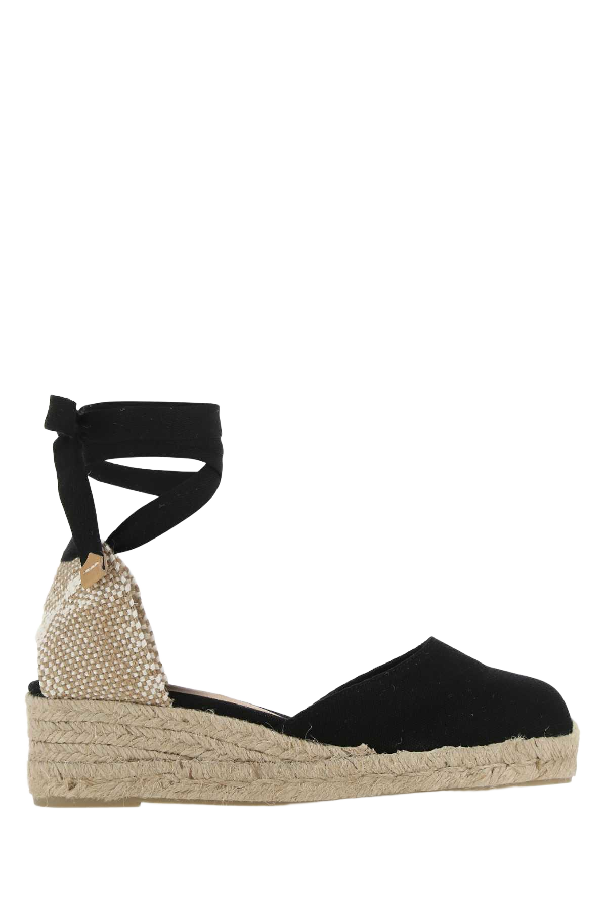 Black Canvas Carina Wedges Nero Espadrillas