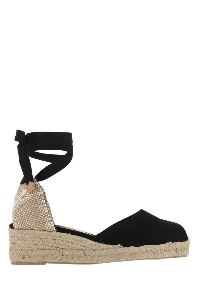 Black Canvas Carina Wedges Nero Espadrillas