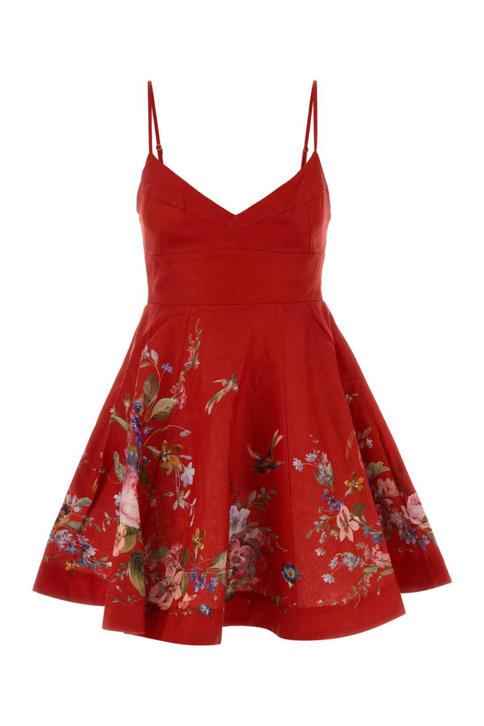 Redfloral Linen Abiti