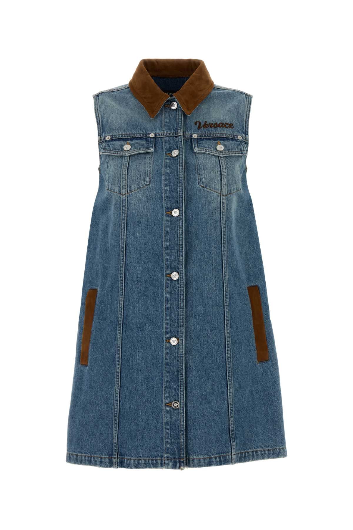 Denim Mini Dress Mediumblue Exterior: Cotton Abiti