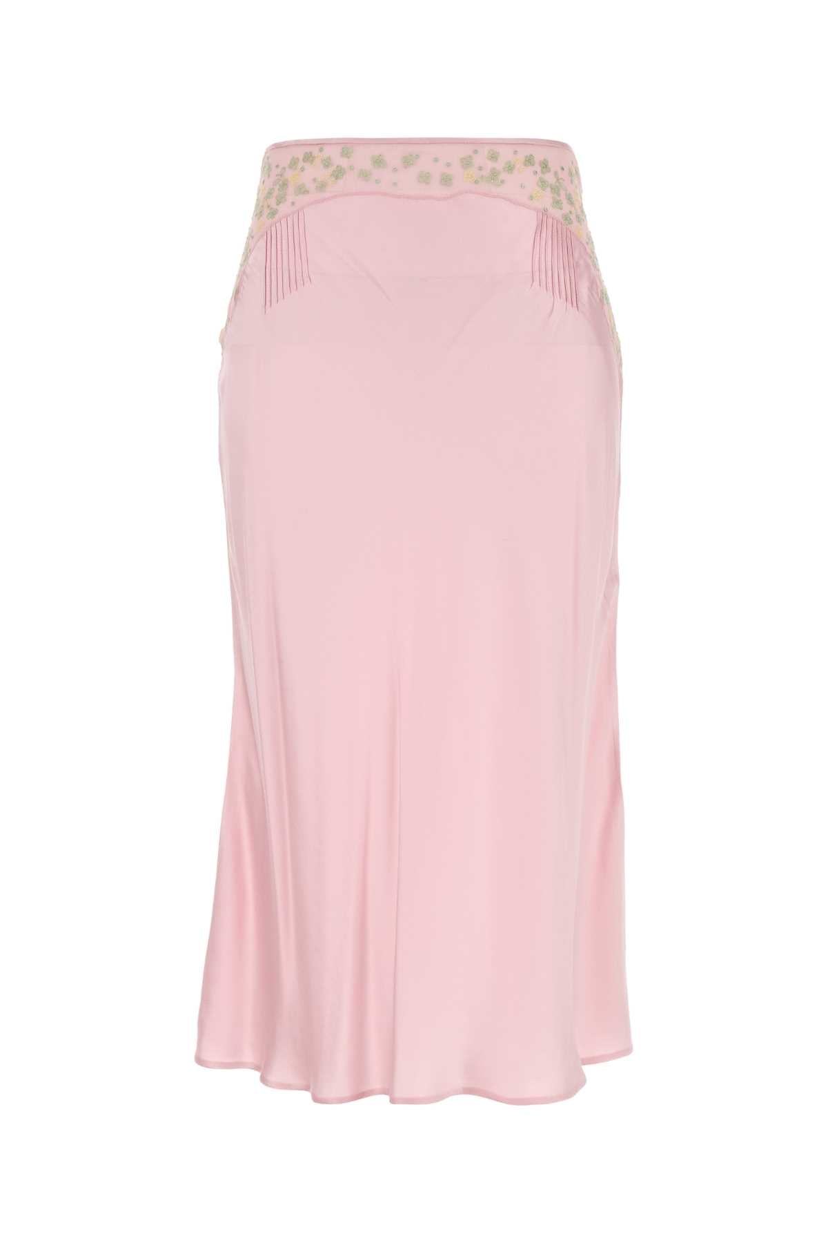 Pink Satin Skirt Rosa Exterior: Silk Gonne