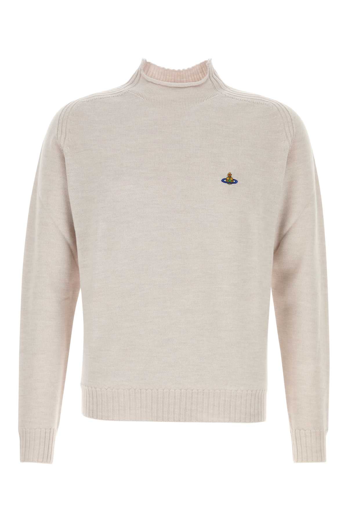 Sand Wool Fisherman Sweater Greymelange Exterior: Merino Maglie