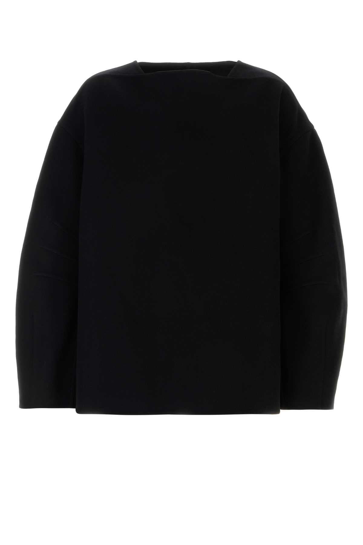 Black Wool Oversize Sweater Exterior: Virgin Maglieria