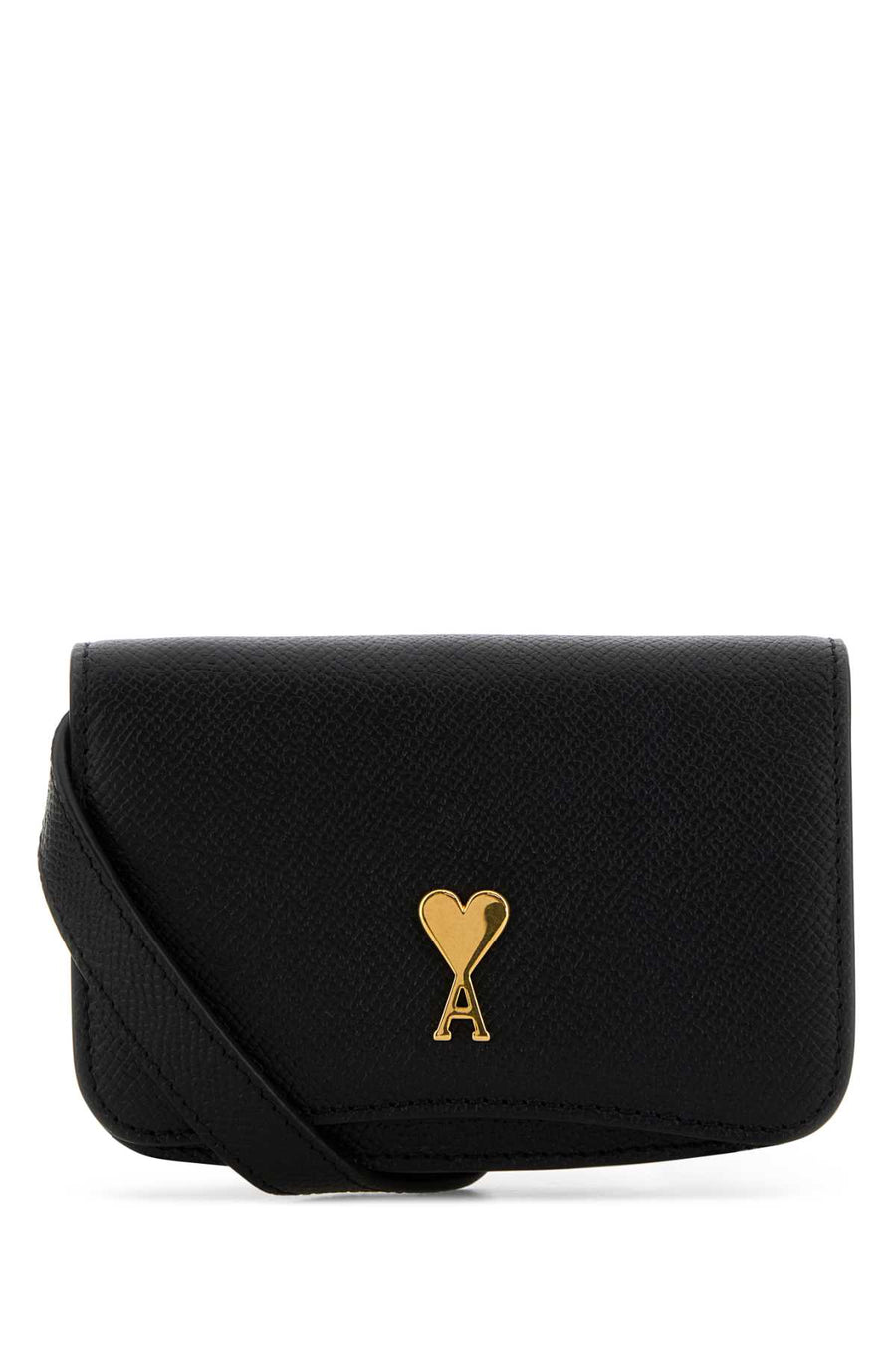 AMI Paris Paris Exterior: 100% Leather crossbody bag in black