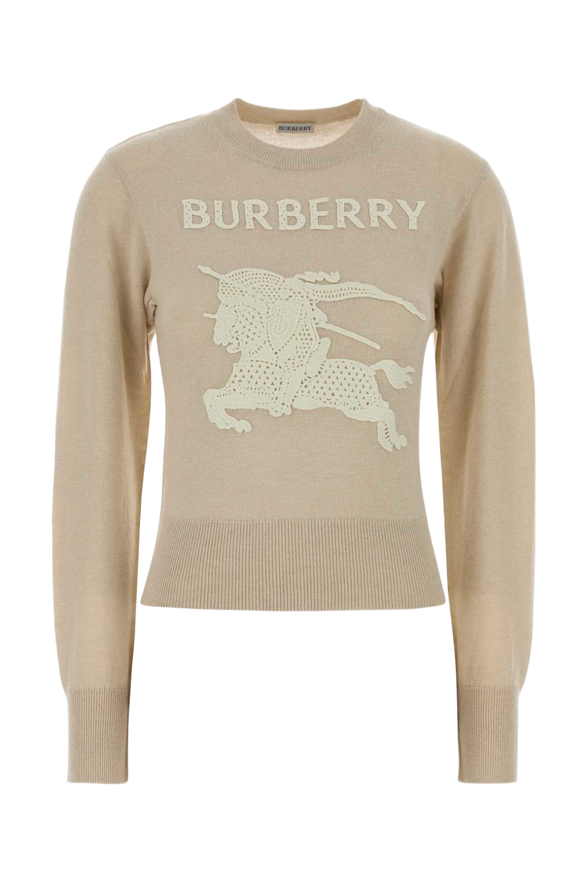 Sand Wool Blend Sweater Easelbeige Exterior: Cotton Nylon Maglieria