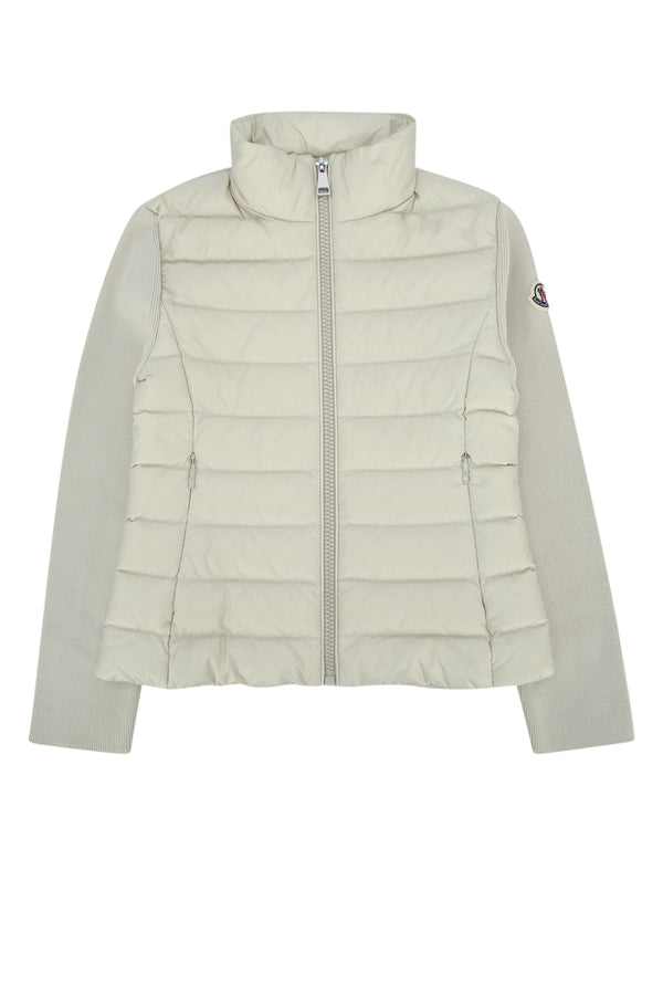 Moncler Jr Collar: 100% Polyamide/Nylon - Outer front: 100% Polyamide/Nylon - Base fabric: 95% Virgin Wool + 5% Polyester down jacket in beige