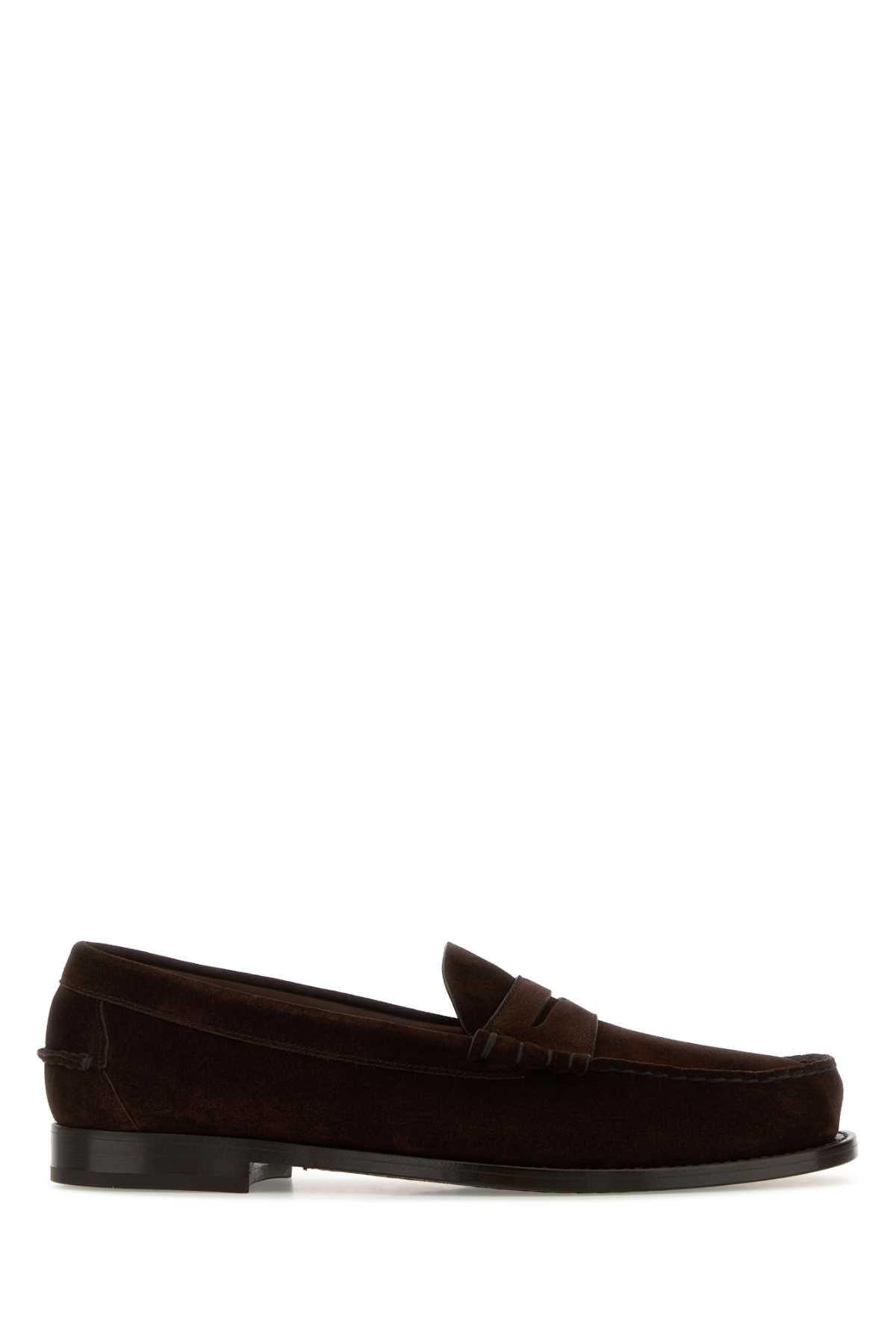 Brown Suede Rowley Loafers Ebony Mocassini