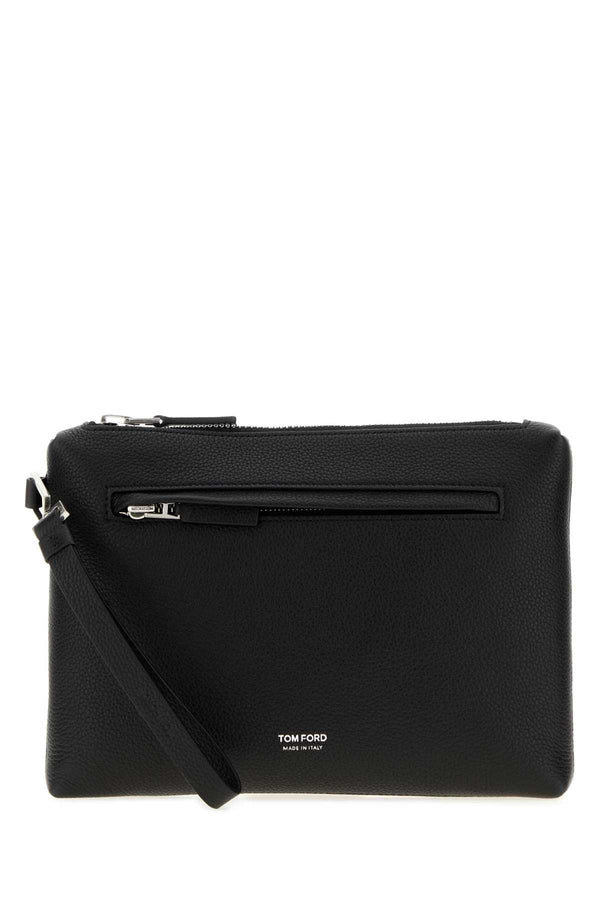 Tom Ford Leather Exterior: 100% Leather clutch in black