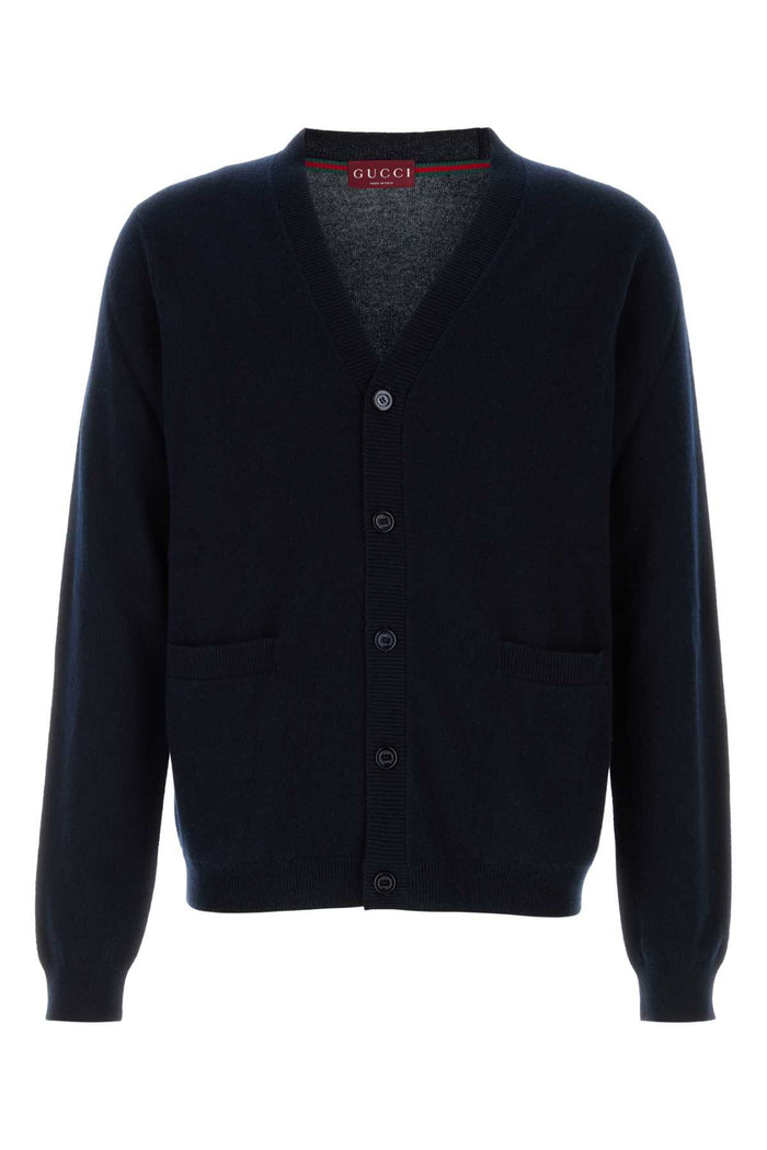 Midnight Blue Cashmere Cardigan Navycooliron Mother Pearlt Maglieria