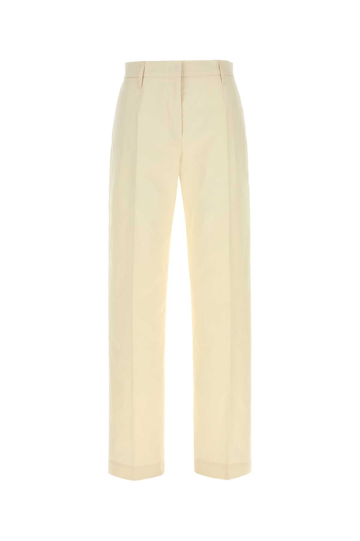 Ivory Cotton Pant Chalk Pantaloni