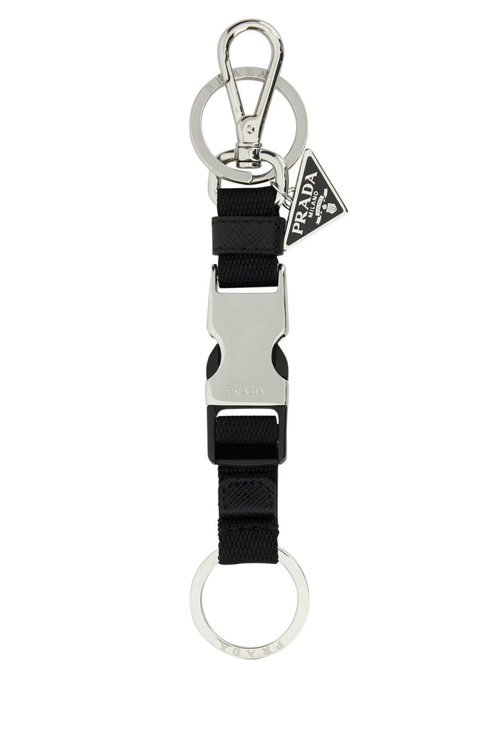 Black Fabric Keyring Nero Acciaio-poliammidericiclat Portachiavi