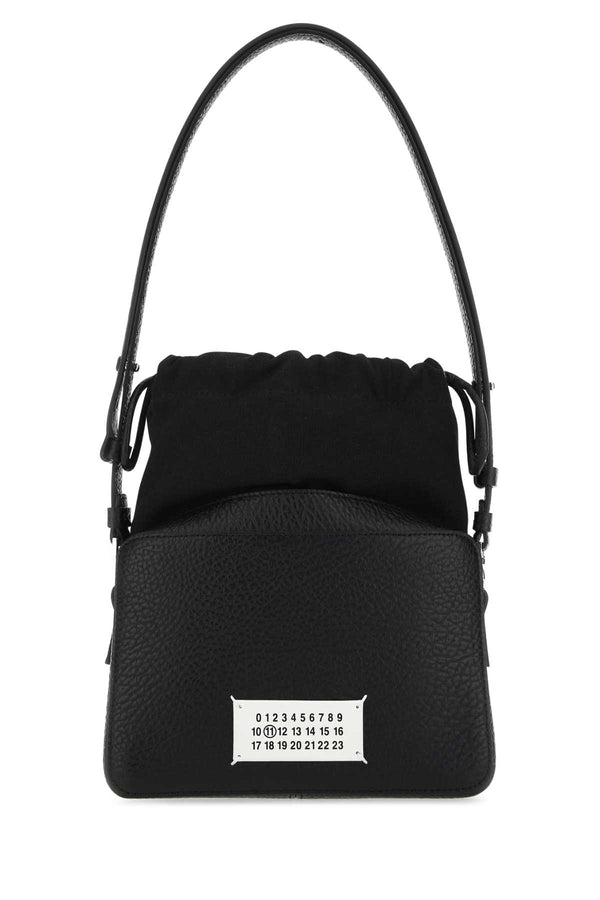 Maison Margiela Exterior: 100% Bovine leather bucket bag in black