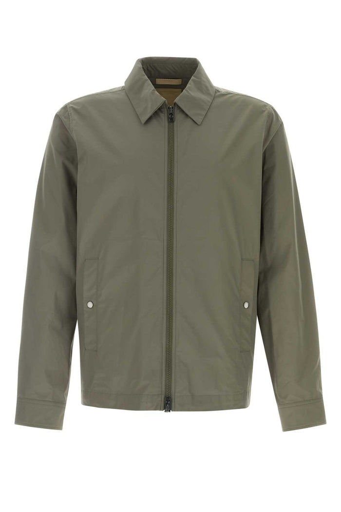 Army Green Polyester Urban Timber Jacket Smokeyolive Exterior: Giubbini