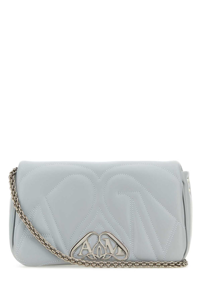 Powder Blue Leather Small Seal Shoulder Bag Dust Borse A Tracolla