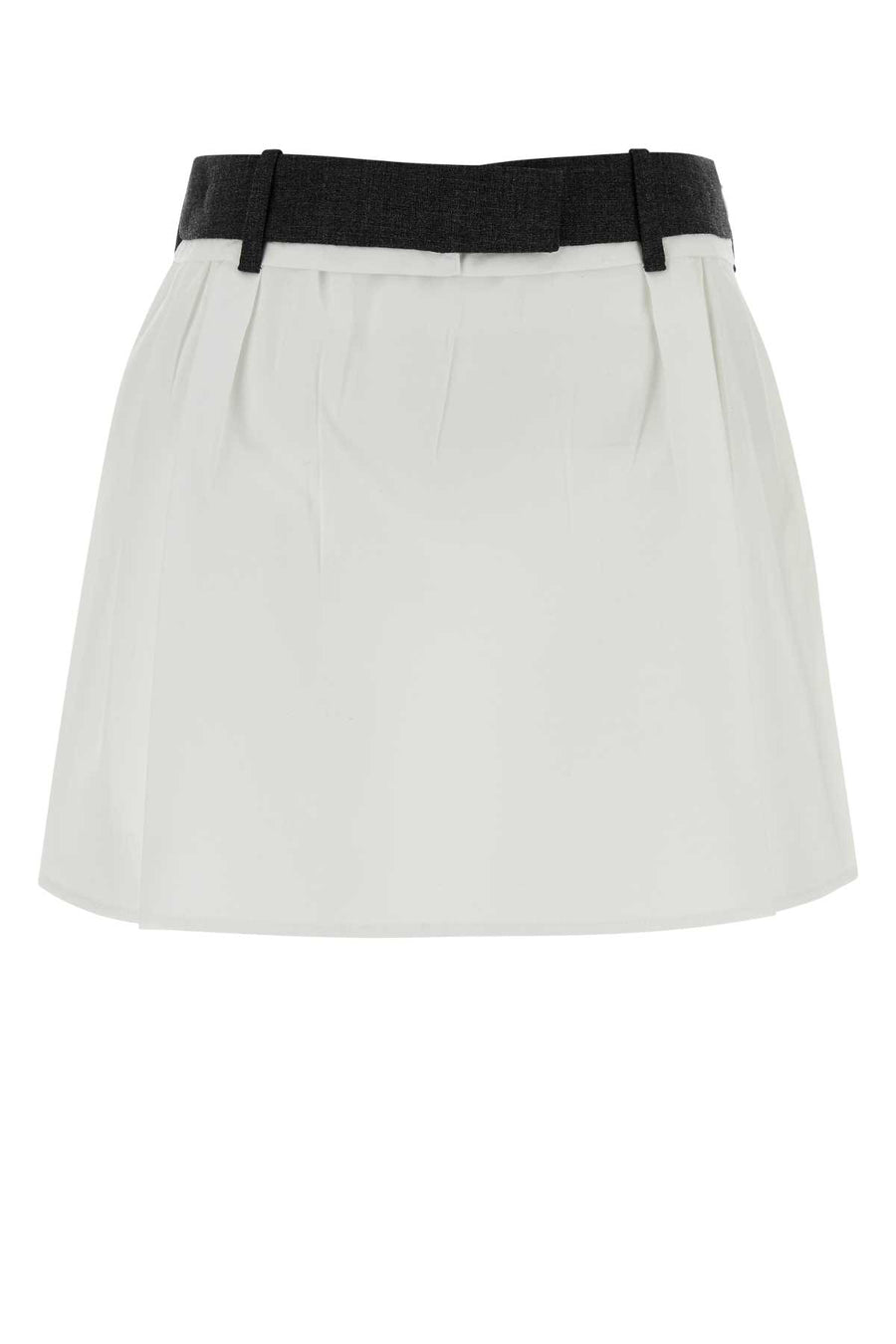 Prada 100% Cotton mini skirt in white