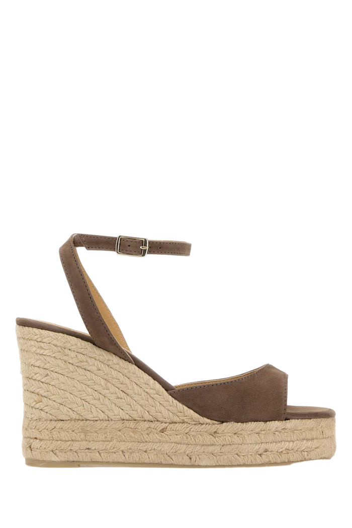 Mud Suede Brook Wedges Taupe Espadrillas