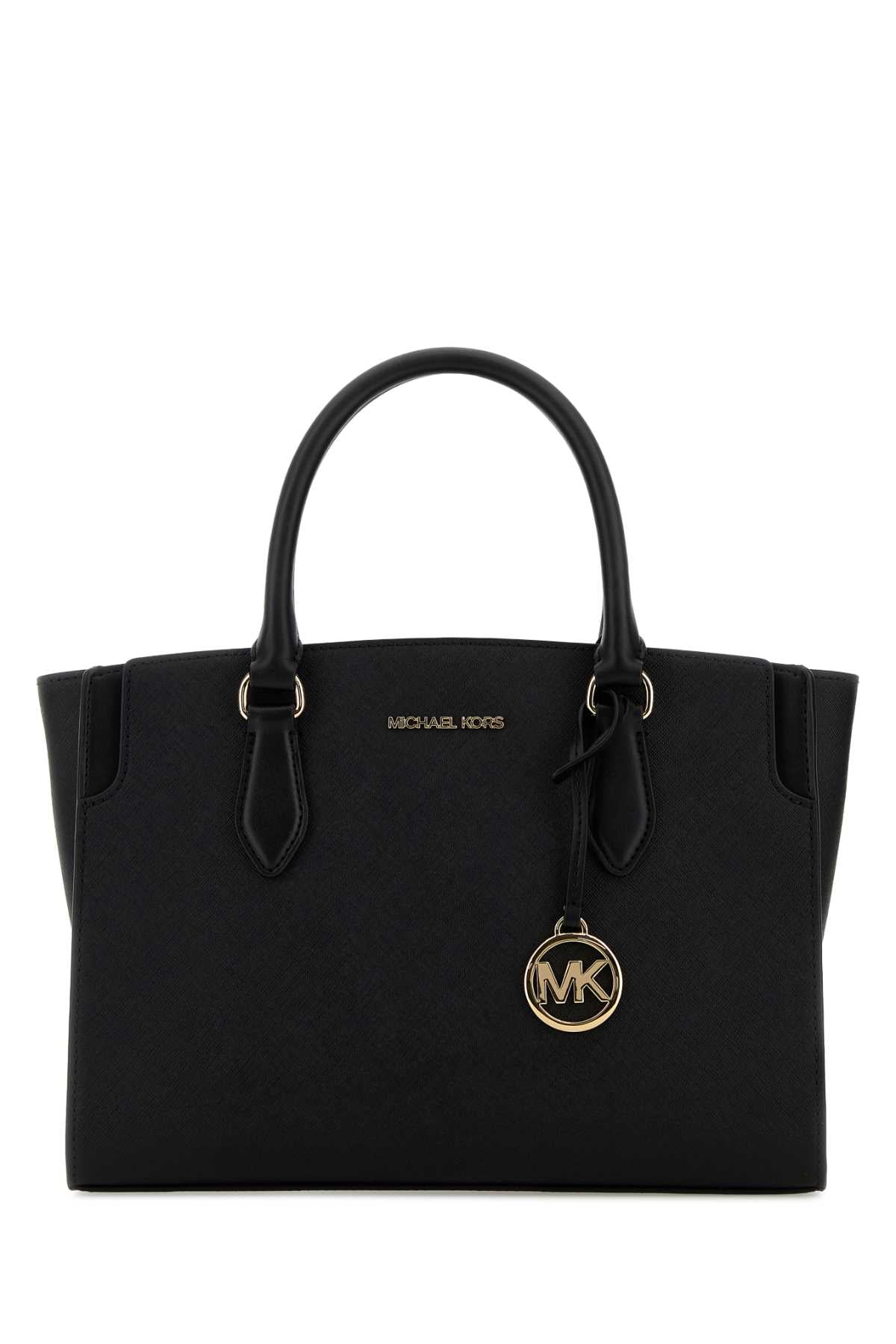 Black Leather Becca Handbag Cow Borse A Mano