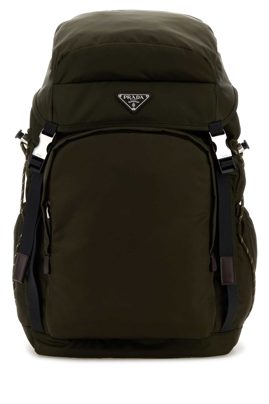 Prada Exterior: 100% Fabric; Lining: 100% Fabric; Finishing: Silver metal backpack in green