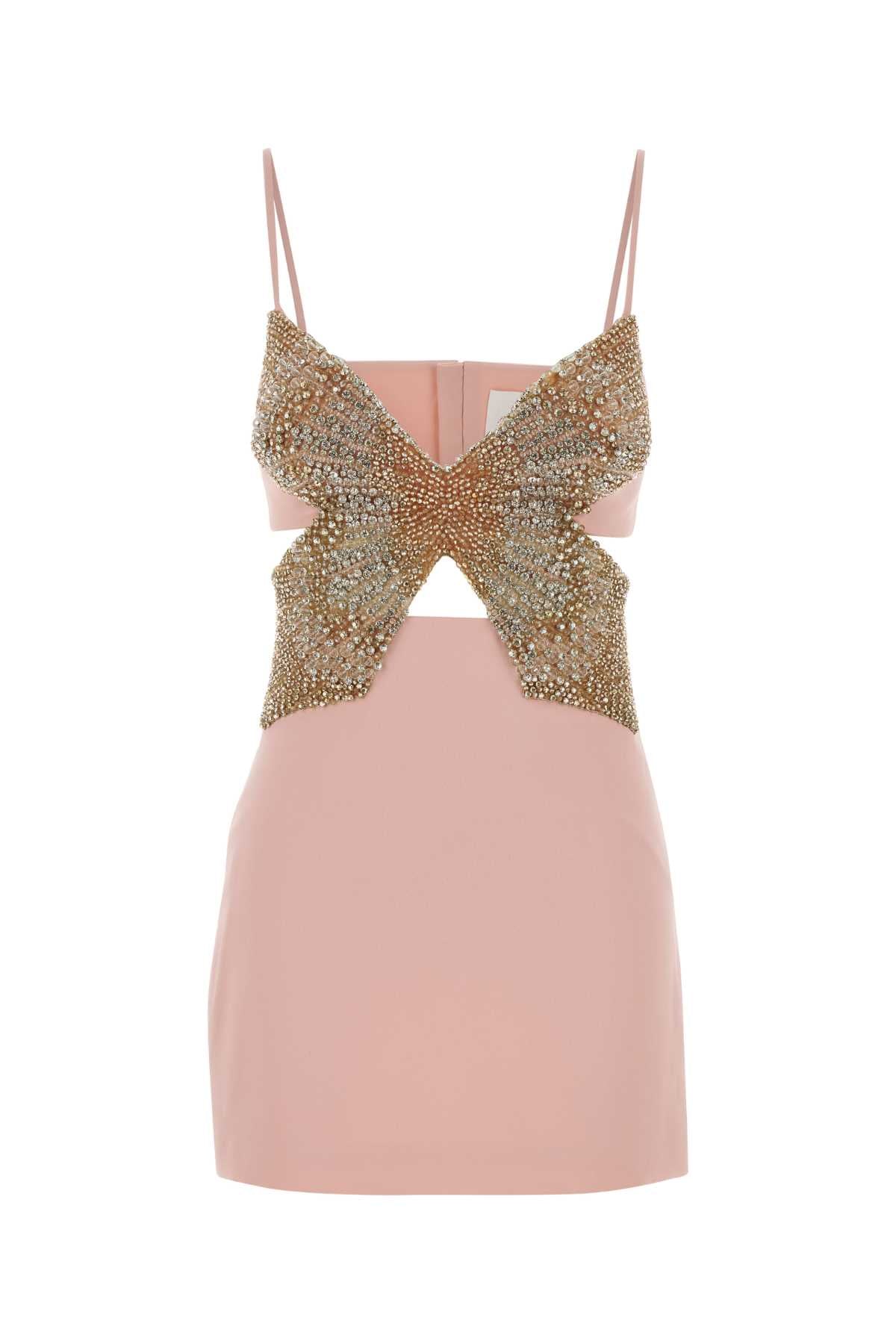 Pastel Pink Crepe Zilia Mini Dress Makeup030 Abiti