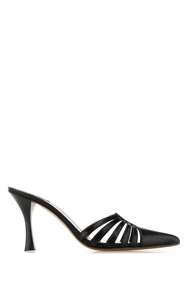 Paris Texas Mule Exterior: 100% Leather mule in black