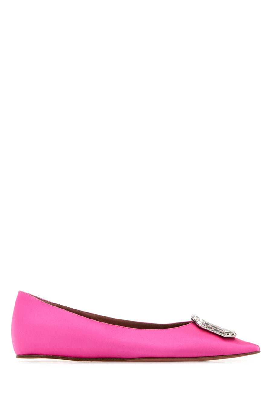 Amina Muaddi Flat Exterior: 100% Fabric (Satin); Interior: 100% Leather; Sole: Leather ballerina flat in pink