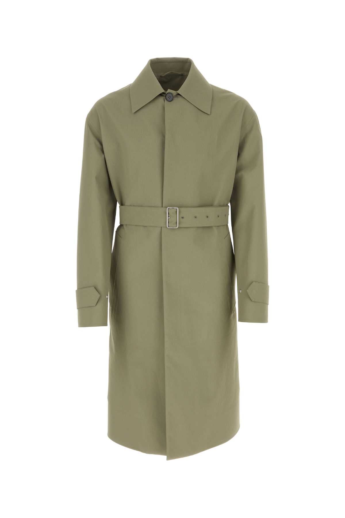 Army Green Cotton Trench Coat 317 Exterior
