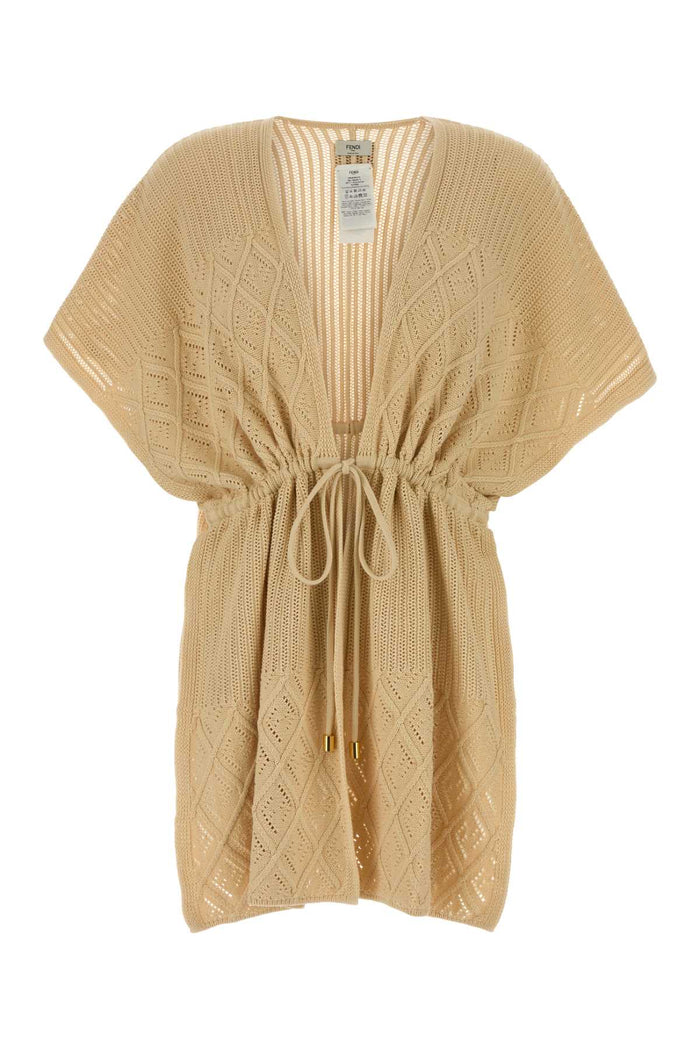 Sand Knit Poncho Rafia Exterior: Cotton Maglieria