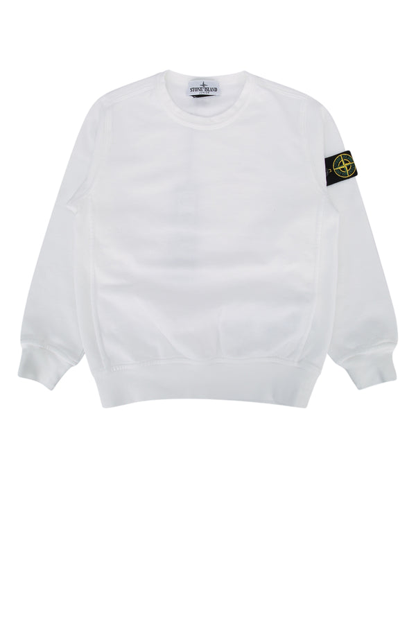 Stone Island Kids 100% Cotton sweatshirt in white