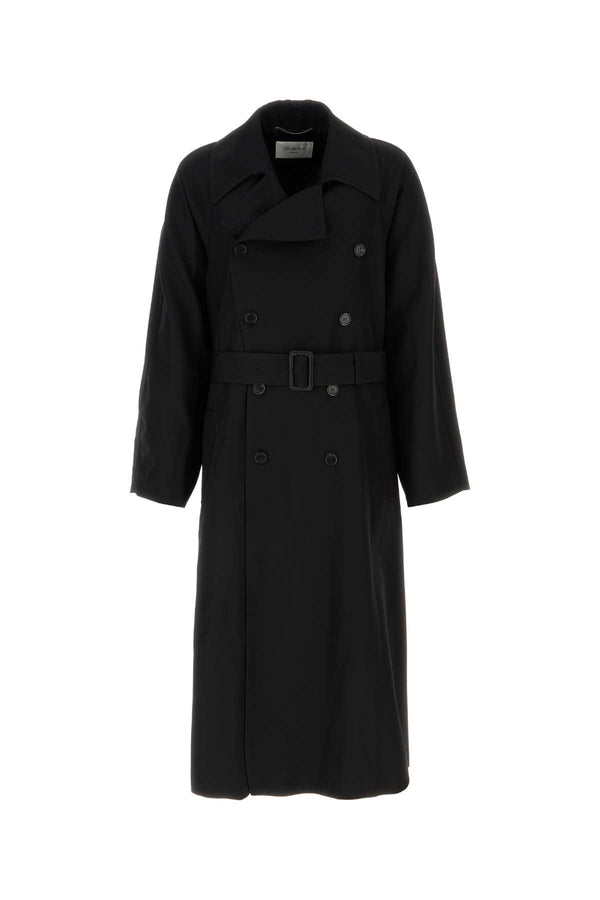 Saint Laurent Raglan Exterior: 100% Wool trench coat in black