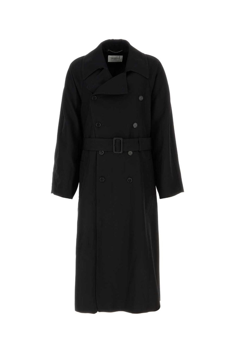 Saint Laurent Raglan Exterior: 100% Wool trench coat in black