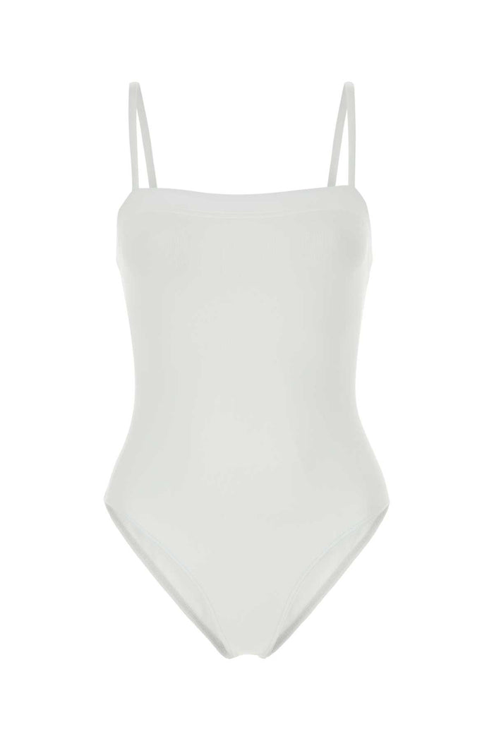 White Stretch Nylon Swimsuit Blanc Nn Costumi Da Bagno