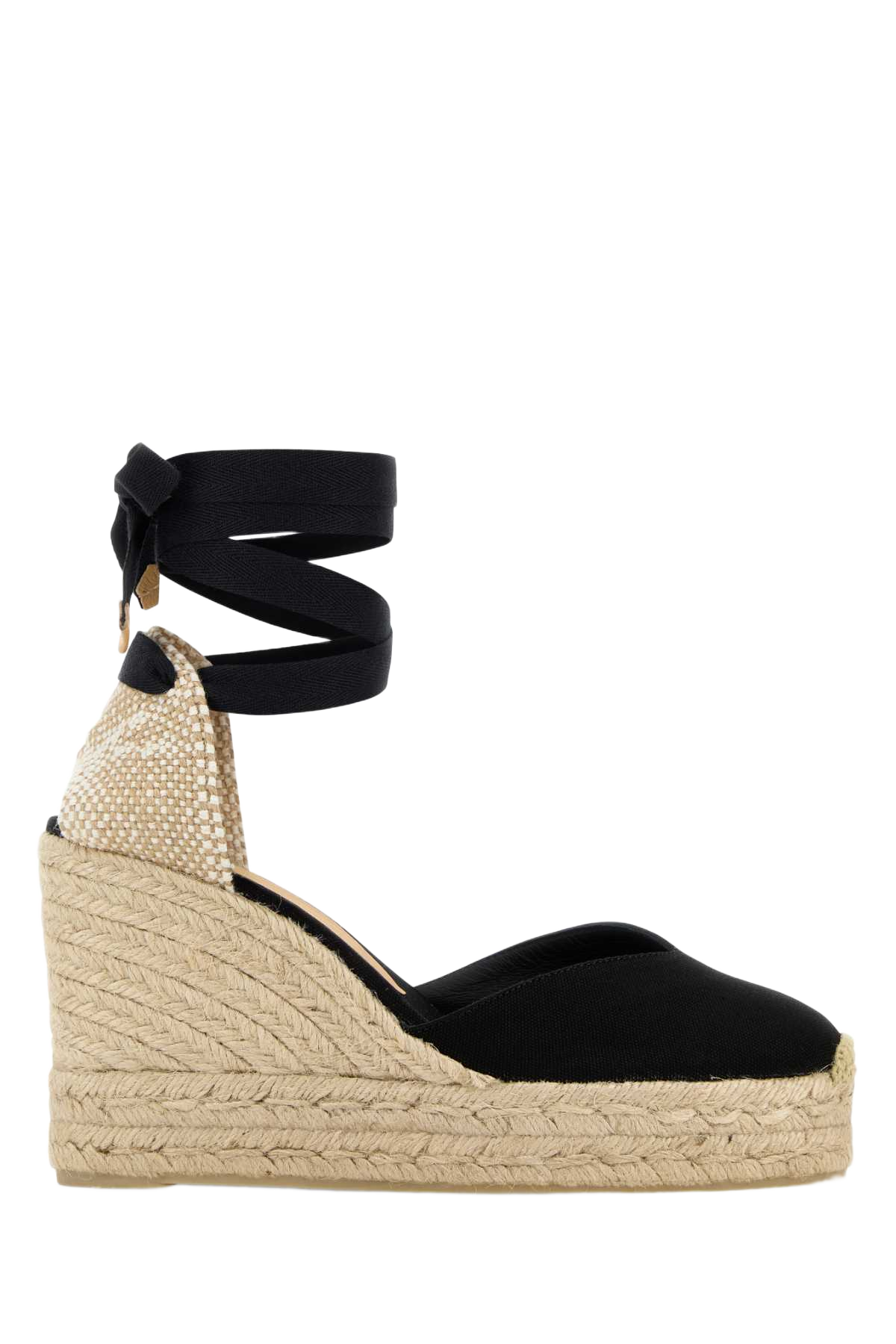 Black Canvas Chiara Wedges Negro Espadrillas